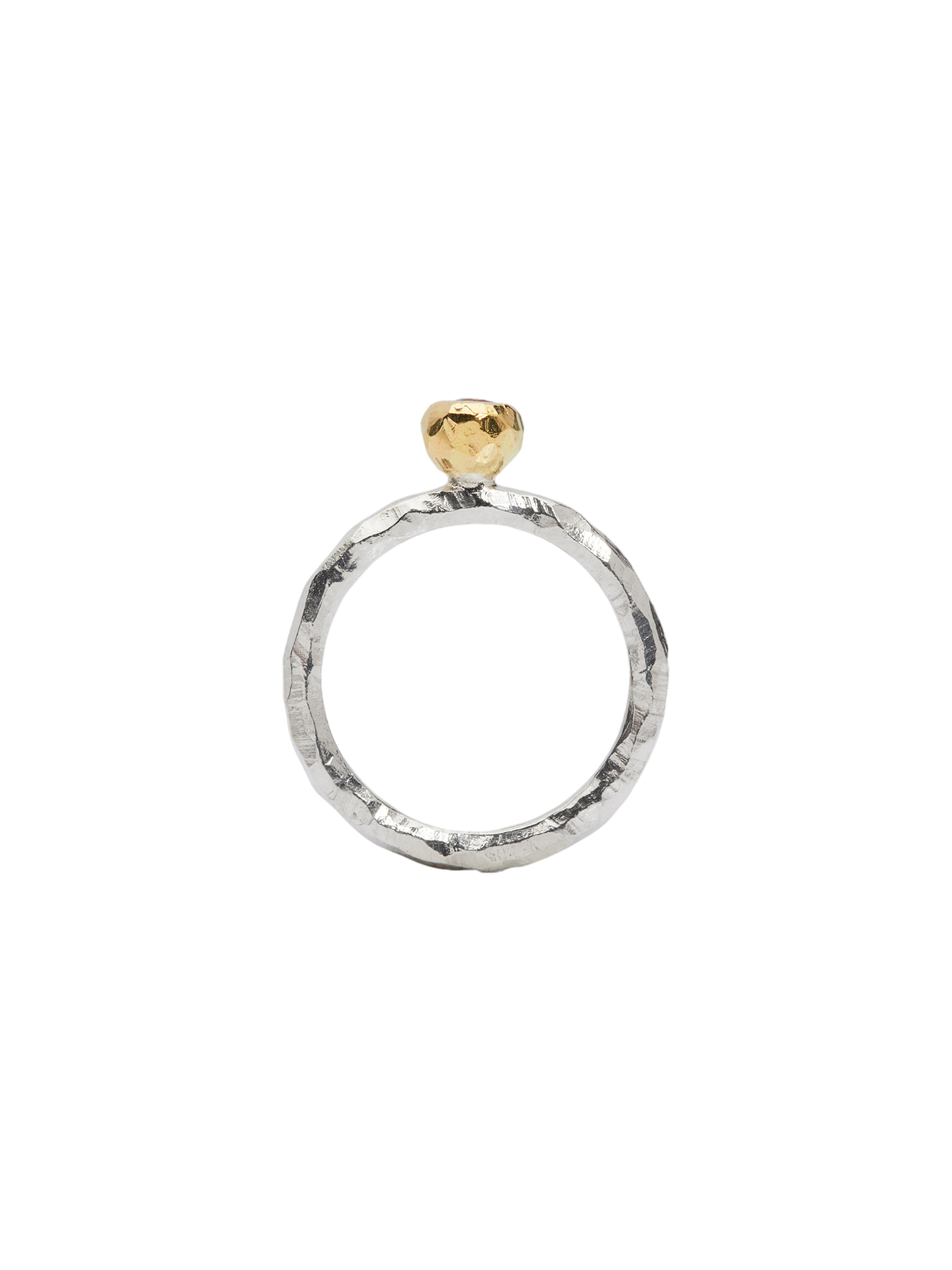 Ringo kula ring in silver and 18k yellow gold with pink sapphire 0.20ct
